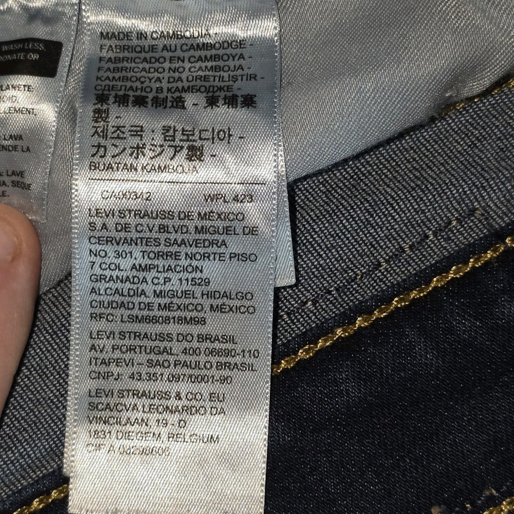 Levi's 311 Shaping Skinny Jeans Womens Dark Wash Blue Denim‎ Stretch Size 31 - Picture 8 of 16